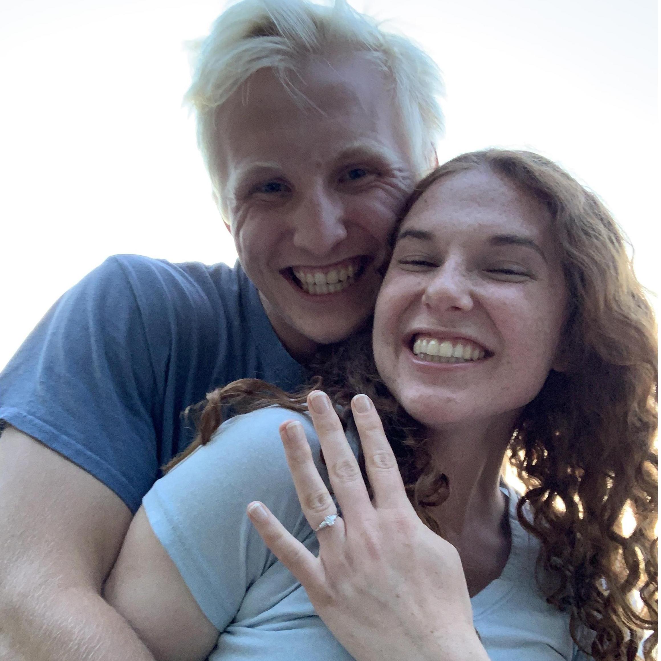 Just a few minutes after we got engaged!
