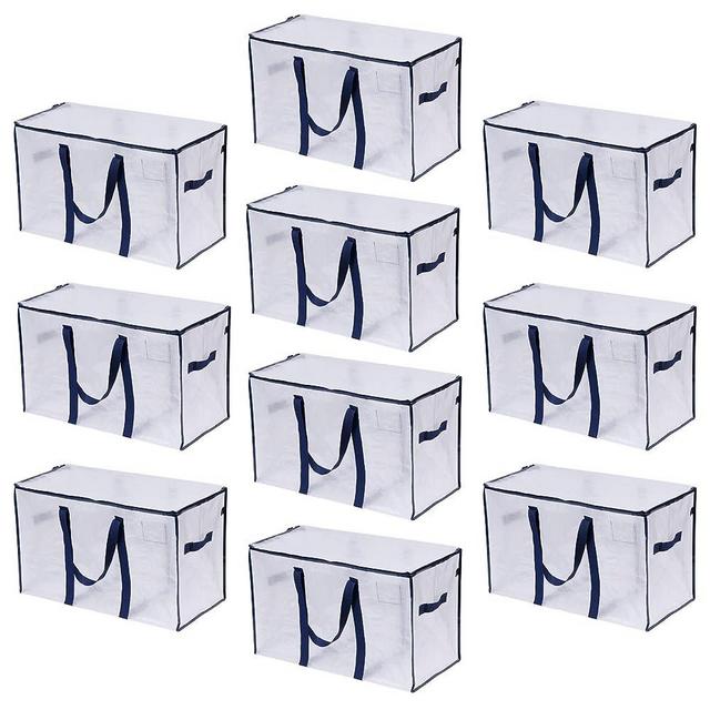 VENO 10 Pack Extra Large Transparent Moving Storage Bags with Zippers, Foldable Heavy-Duty Tote for Space Saving, Alternative to Moving Boxes, Packing Supplies, Plastic Storage Bins (Clear, 10 Pack)