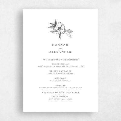 Charcoal, Grey Wedding Program - Kianna