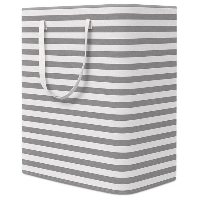 WISELIFE 1-Pack Laundry Hamper 100L Collapsible Large Laundry Baskets with Easy Carry Handles Freestanding Waterproof Clothes Hamper Storage Basket for Toys Clothes Organizer - 24.4" (H), Grey