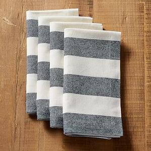Wheaton Wide Stripe Napkin, Set of 4- Sailor Blue