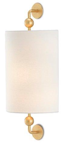 Tavey Wall Sconce, Gold Leaf/Off-White