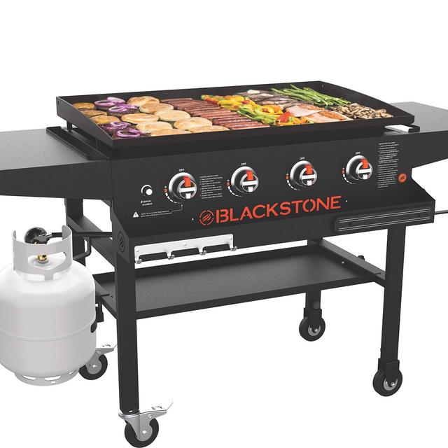 Blackstone 1984 Original 36 Inch Front Shelf, Side Shelf Magnetic Strip Heavy Duty Flat Top Griddle Grill Station for Kitchen, Camping, Outdoor, Tailgating, Black