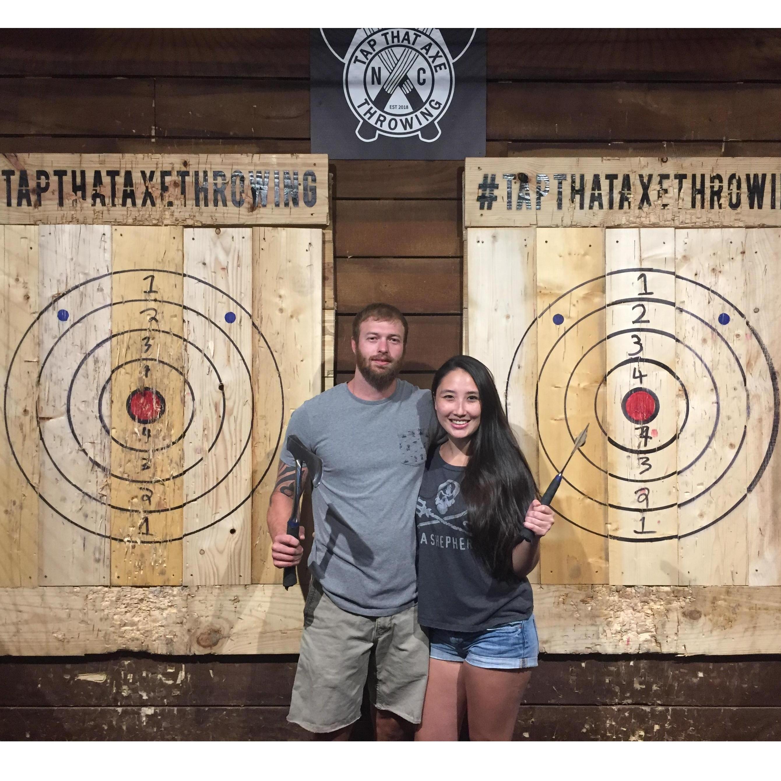 We love axe throwing!
