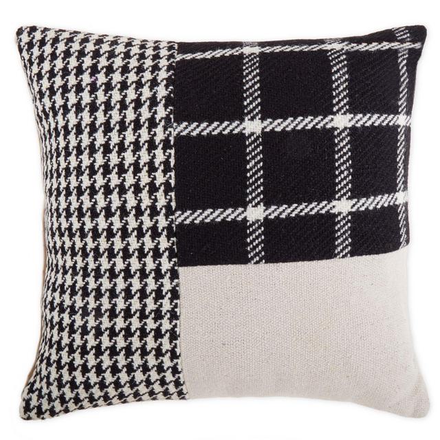 Bee & Willow™ Home Wool Textured Square Throw Pillow in Black/Beige