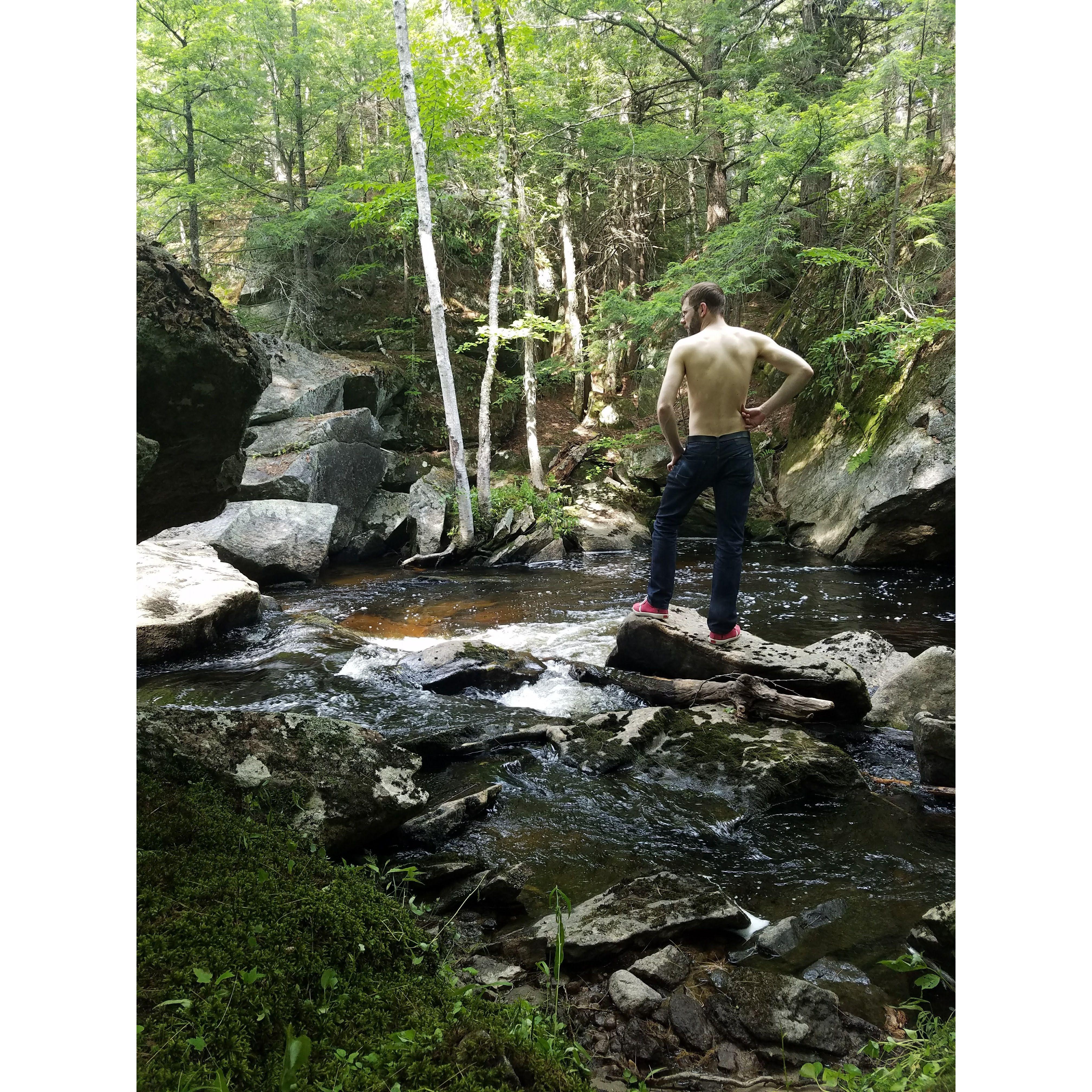First time we went brook fishing, July 2017