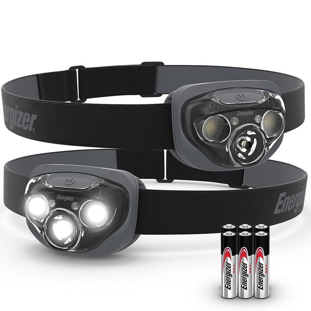 Energizer LED Headlamp PRO (2-Pack), IPX4 Water Resistant Headlamps, High-Performance Head Light for Outdoors, Camping, Running, Storm, Survival LED Light for Emergencies (Batteries Included)