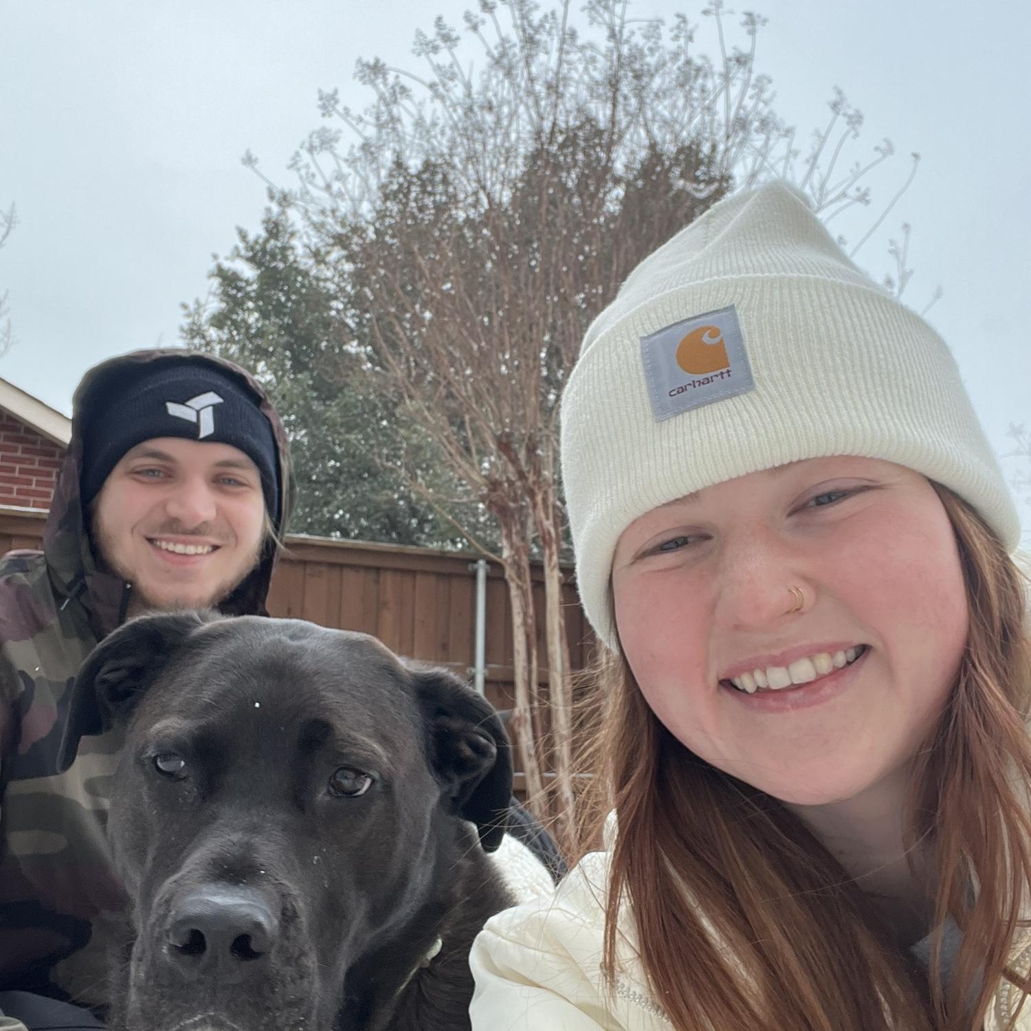 First snow at our house, January 2024