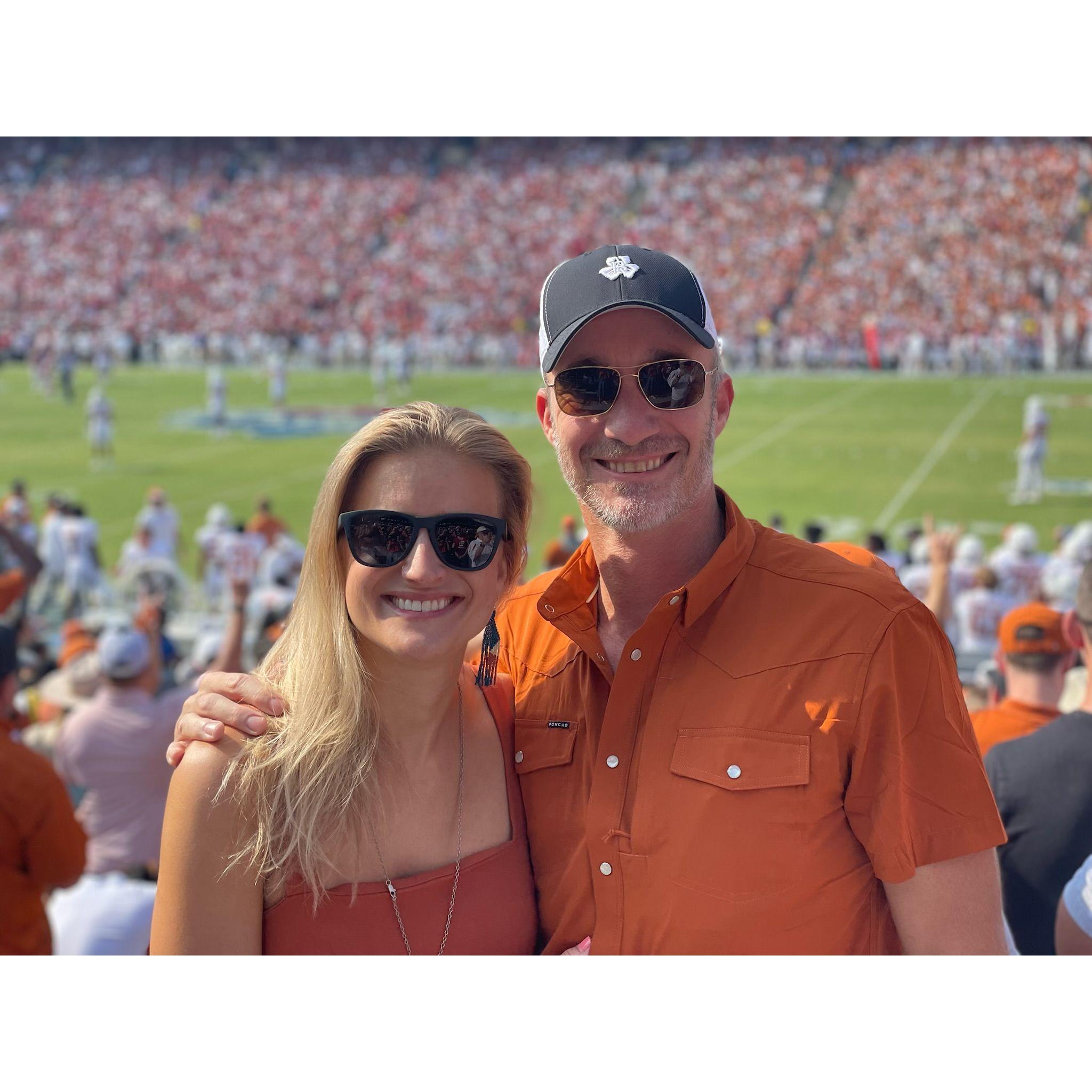 Cheering for the Longhorns at the Cotton Bowl