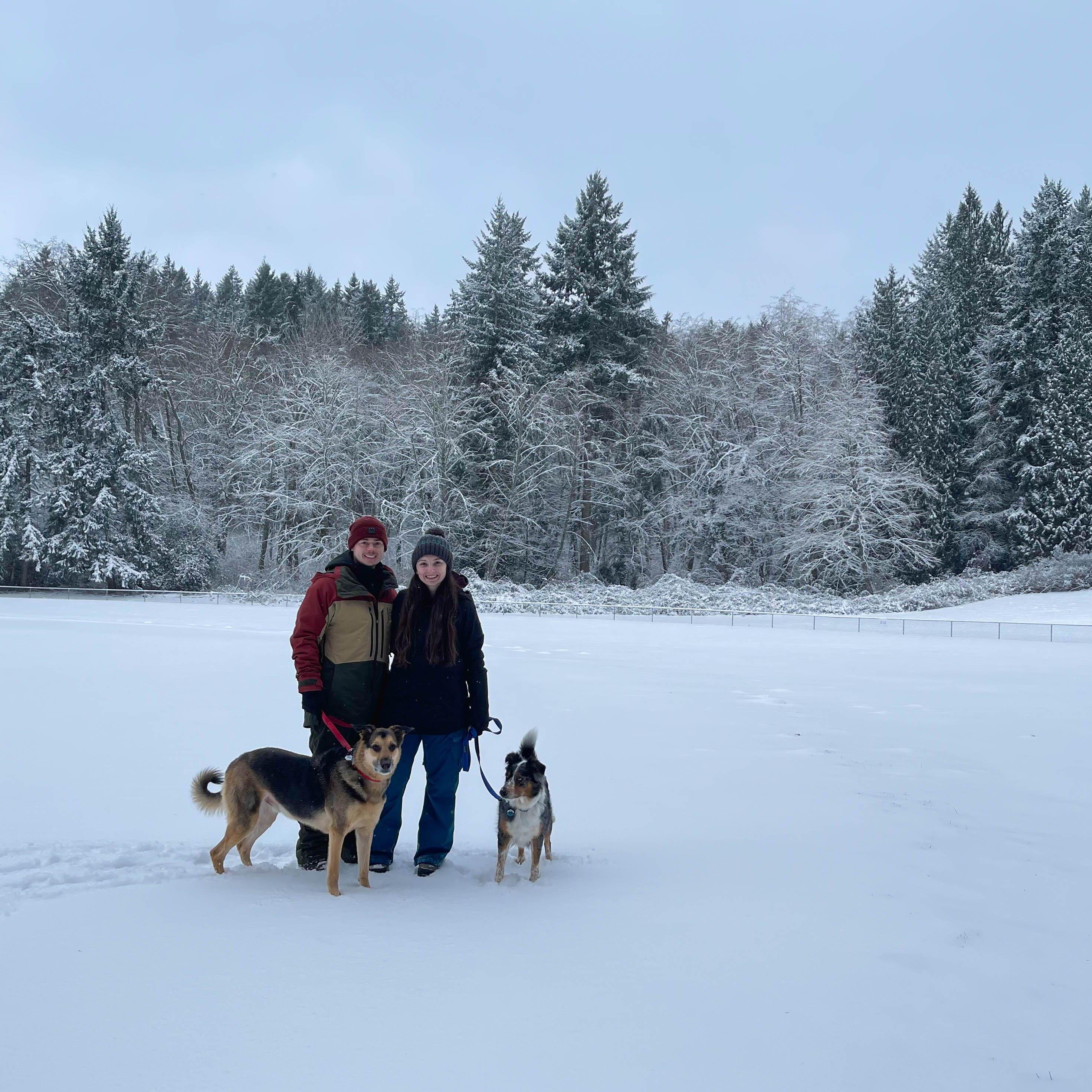 Playing in the snow