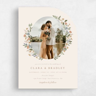 Beige Half arch Wedding Invitation - Florentina Photo