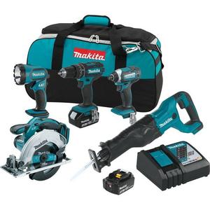 18-Volt LXT Lithium-Ion Cordless Combo Kit (5-Tool) with (2) 3.0 Ah Batteries, Rapid Charger and Tool Bag