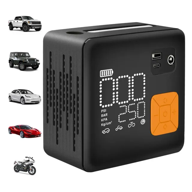 Swtroom 3 times speed Tire Inflator Air Compressor, Cordless and Corded Air Pumps Multi-Function Tire Inflators for Trucks, Cars Bikes