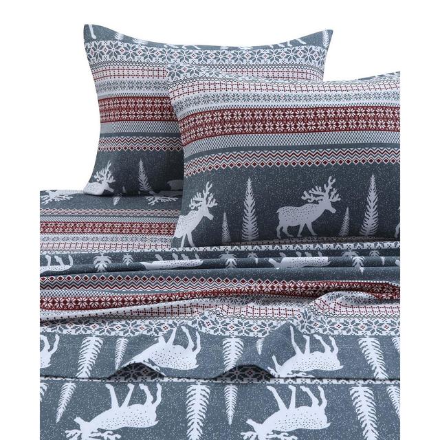 Tribeca Living Holiday Printed Cotton Flannel Extra Deep 4-Pc. Sheet Set, Queen