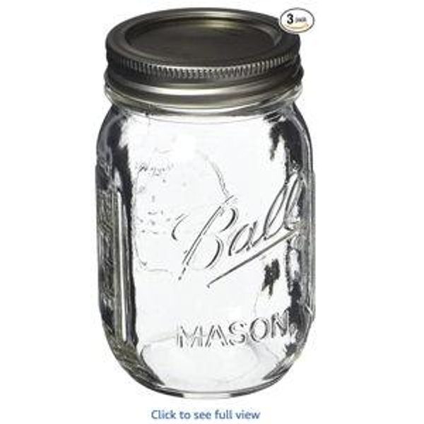 Ball Pint Mason Jar, Regular Mouth, 16 oz (3 Count)