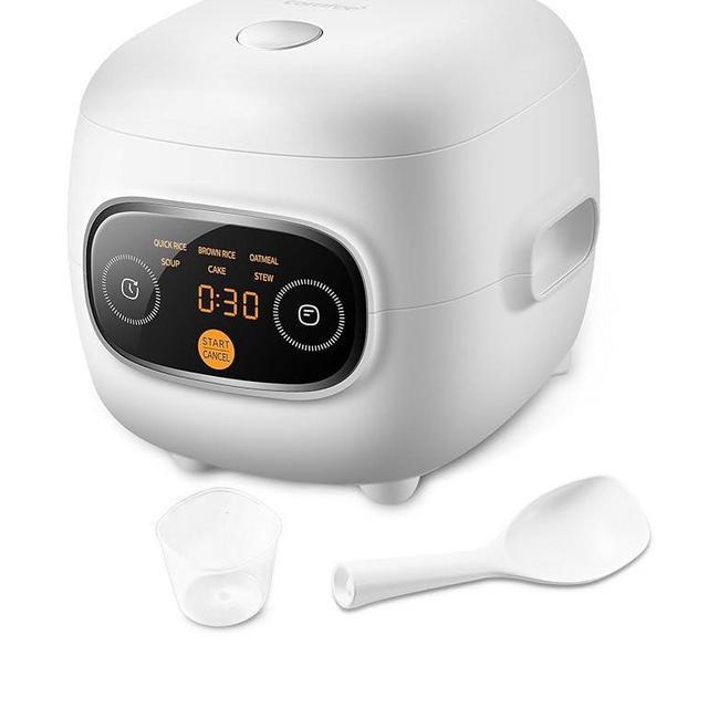 COMFEE' Mini Rice Cooker 4 Cups Cooked/2 Cups Uncooked, Portable Non-Stick rice maker, 24 hours Timer Delay, 6 Functions, Fast Cooker, Brown Rice, Oatmeal, White