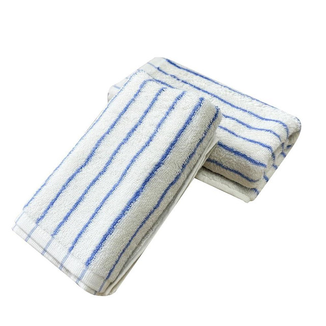 USTIDE Soft Hand Towels for Bathroom Set of 2, 100% Cotton Face Towels Absorbent Striped Hand Towel for Bath Spa Gym Blue White Girls Boys Hand Towel, 14 x 30 Inch