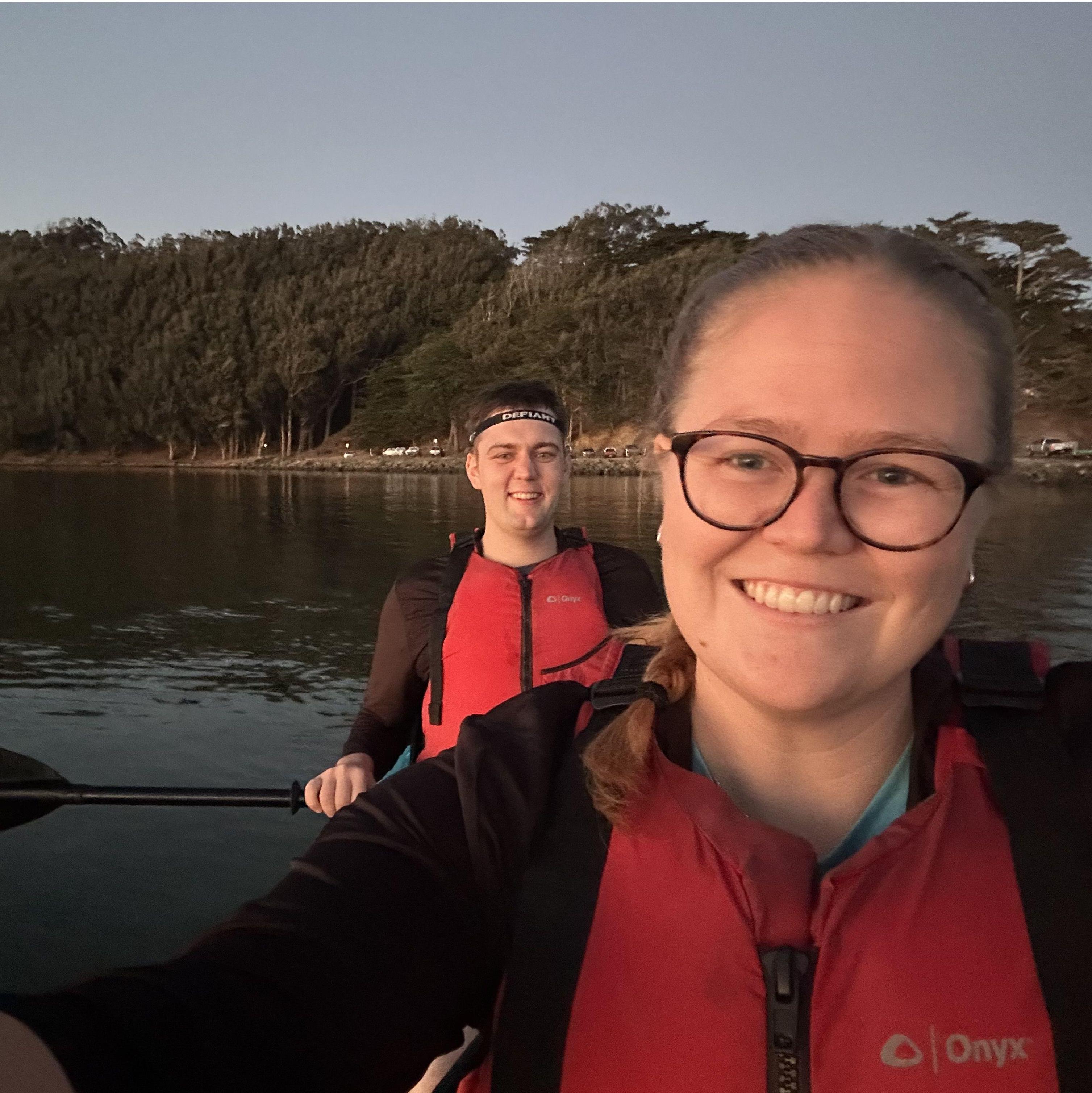 Kayaking at night to see the bioluminescence in the water from the plankton