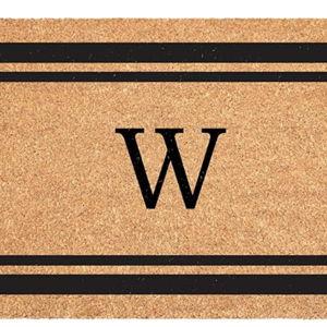 Calloway Mills 152961830W Black Border 18" x 30" Monogram Doormat, (Letter W)