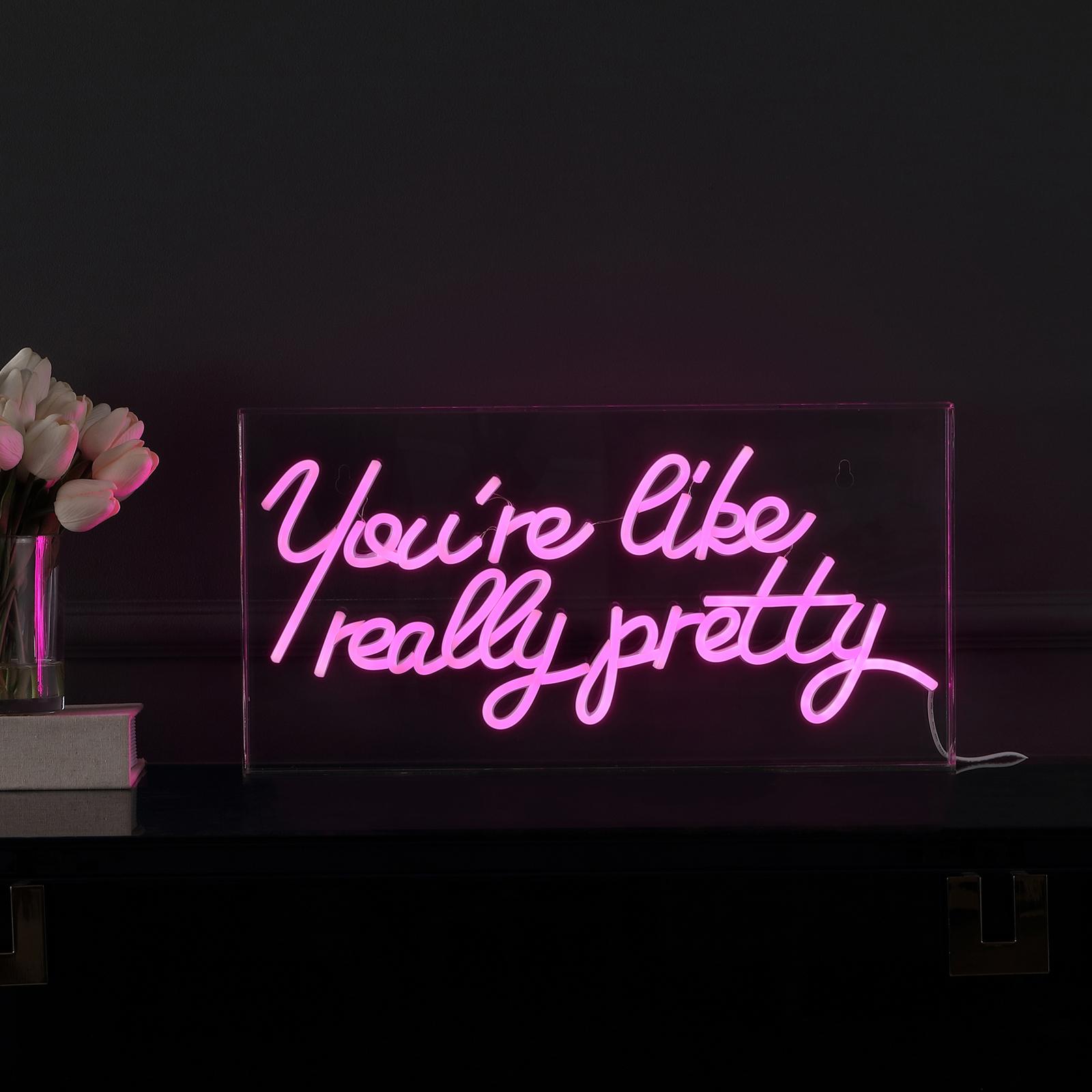 JONATHAN Y, You're Like Really Pretty Acrylic Neon Light Box | Zola