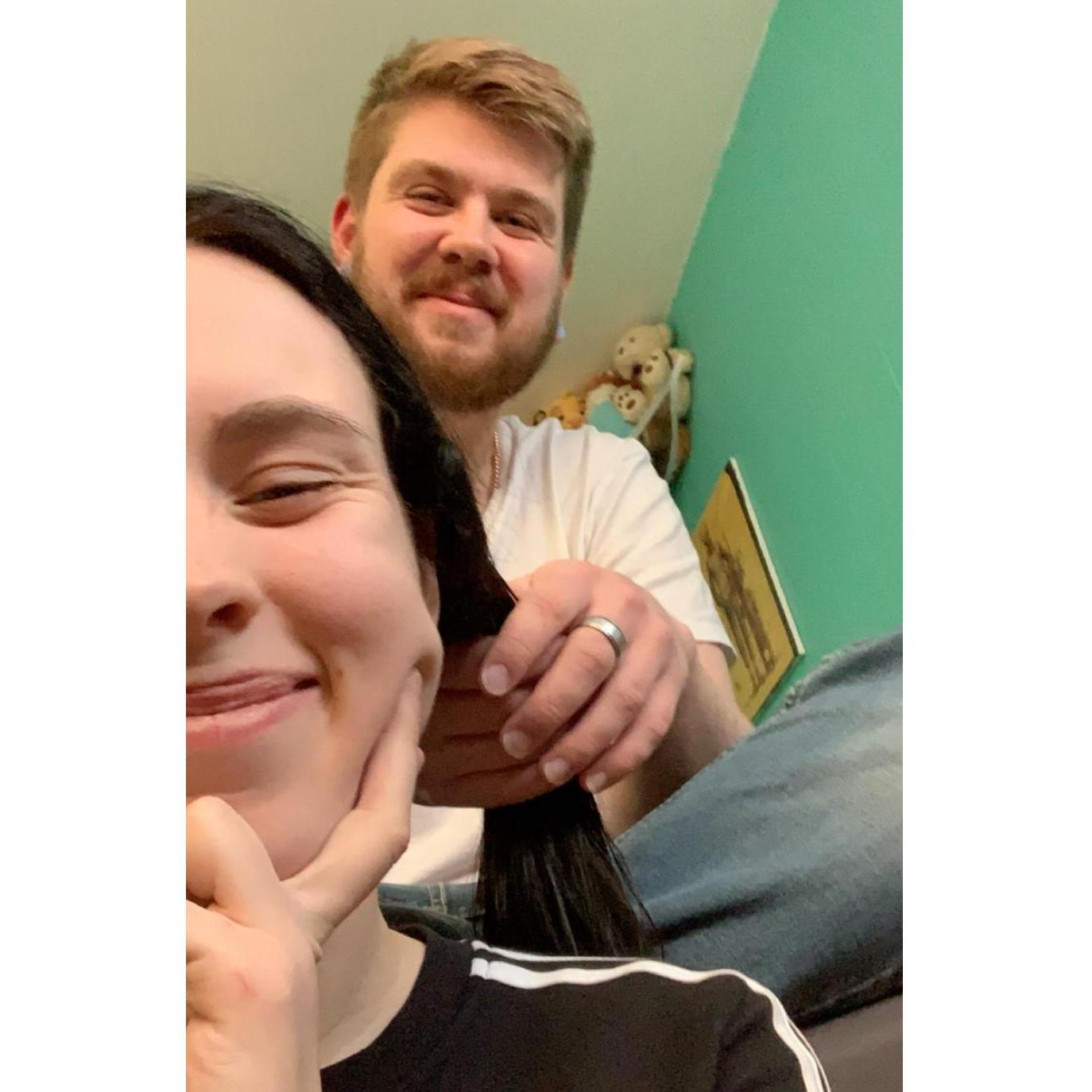 I love him so much for taking up braiding my hair <3