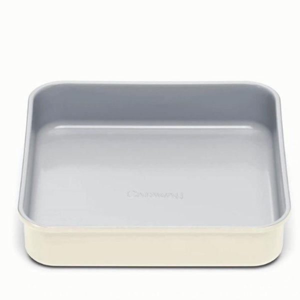 Caraway 9” Square Pan - Non-Stick Ceramic Coating - Free From Forever Chemicals - Cake Pan Perfect for Brownies, Lemon Bars, & More - Cream