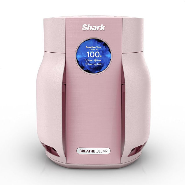 Shark BreatheClear Compact Pro Smart Air Purifier, HP062PK, Blush | For Nursery, Dorm, Bedroom, Motion Sensing, HEPA-Exceeding in All Modes, No Filter Changes up to 6 Years