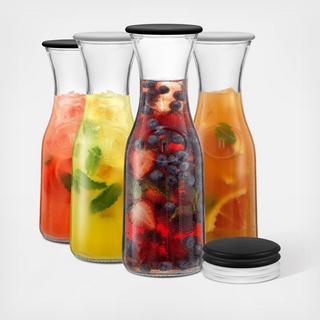 Hali Carafe Bottle Pitcher, Set of 4