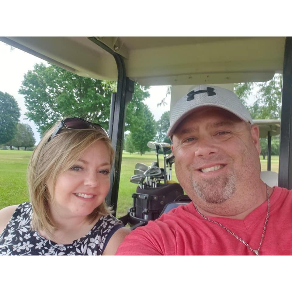 Sandra doesn't golf but she was more than happy to ride along!