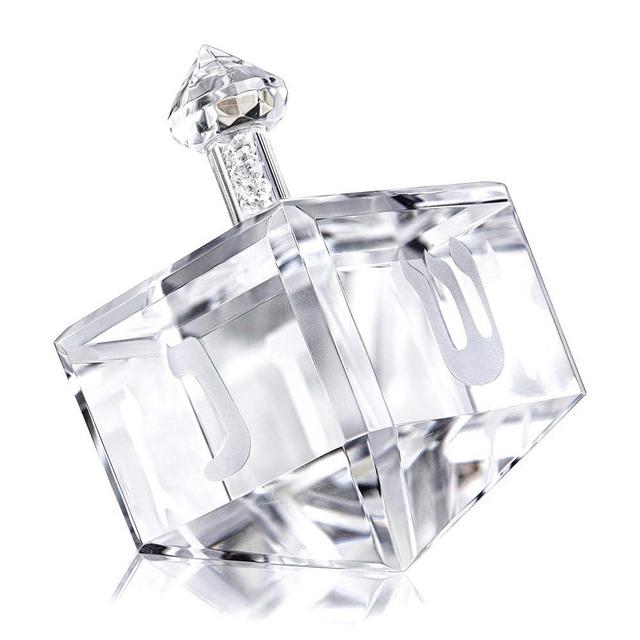 QFkris Crystal Dreidel Paperweight with Hebrew Letters Glass Figurines Collectibles Hanukkah Gift Home Table Decor