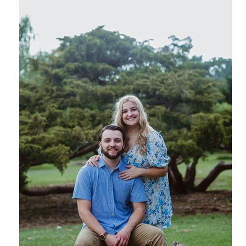 A photo from our engagement photoshoot July 2024