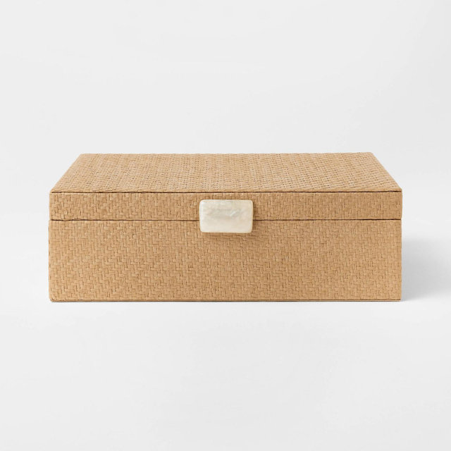 Large Woven Decorative Box Tan - Threshold™ designed with Studio McGee