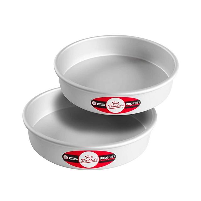 Fat Daddio's Anodized Aluminum Round Cake Pans, 9 x 2 Inch, Set of 2