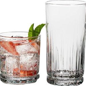 Anchor Hocking Anniston Drinking Glasses Set, 16 Piece Set (8 Rocks Glasses & 8 Tumbler Glasses)