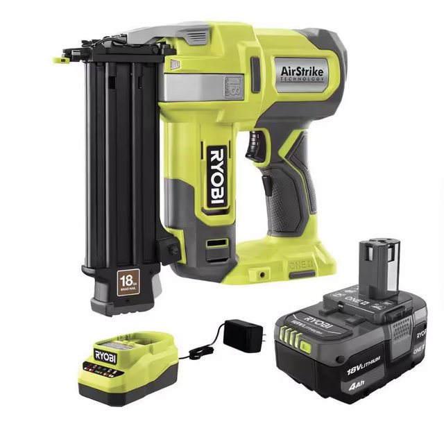 Ryobi Airstrike Bradnailer with Battery and Charger