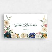 White Wedding Place Card - Moderna