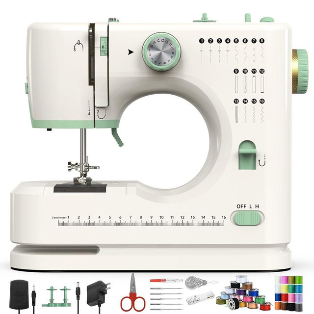 StitchMaster Pro:Ballet on twin needles.Sewing machine,sewing machine for beginners,Double needle and double thread,16 kinds of stitches.Sewing machine for Household,sewing machine for adults.white