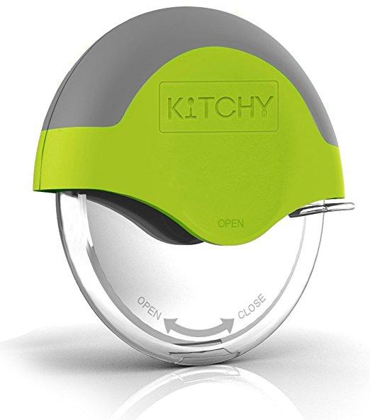 Kitchy Pizza Cutter Wheel with Protective Blade Guard, Super Sharp and Easy To Clean Slicer, Stainless Steel