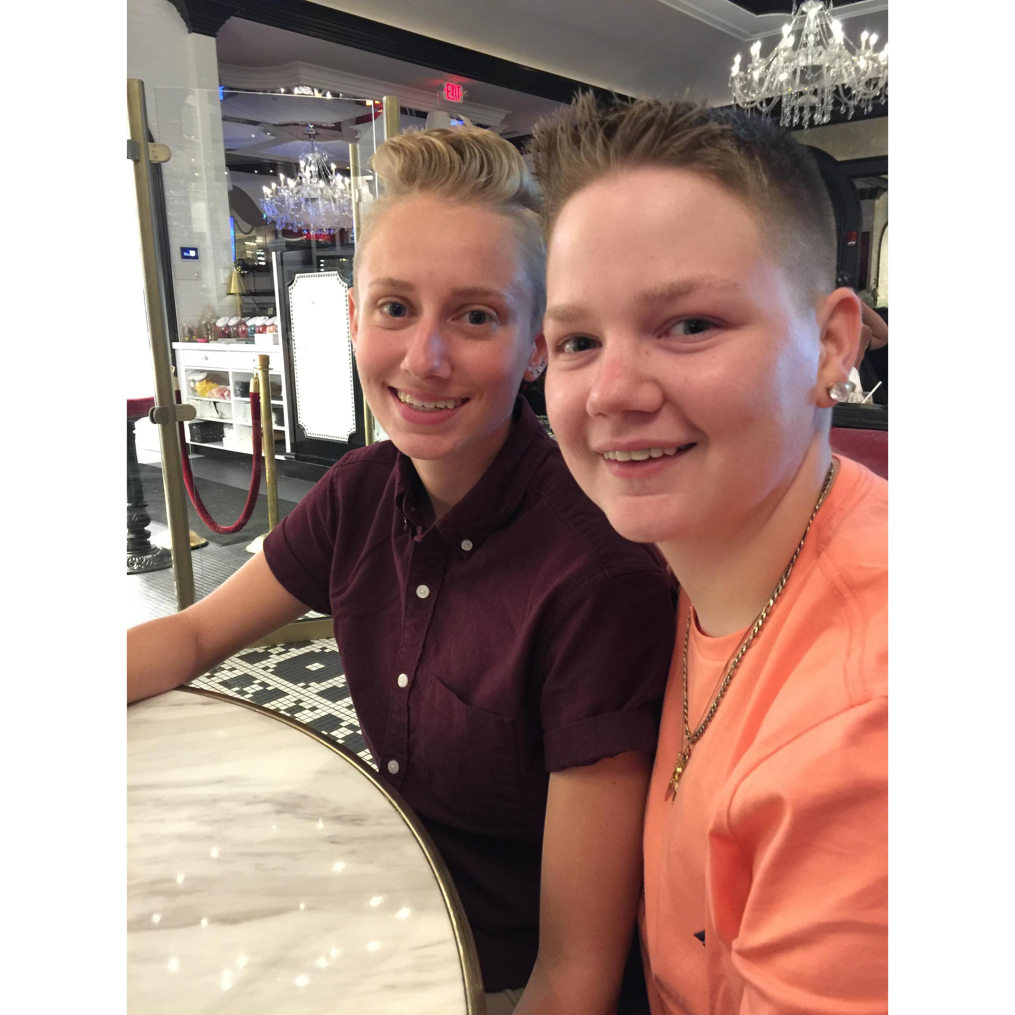 Our first photo together. Foxwoods Casino, Sugar Factory, CT