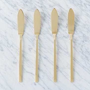 West Elm Gold Cheese Spreaders, 4 pk