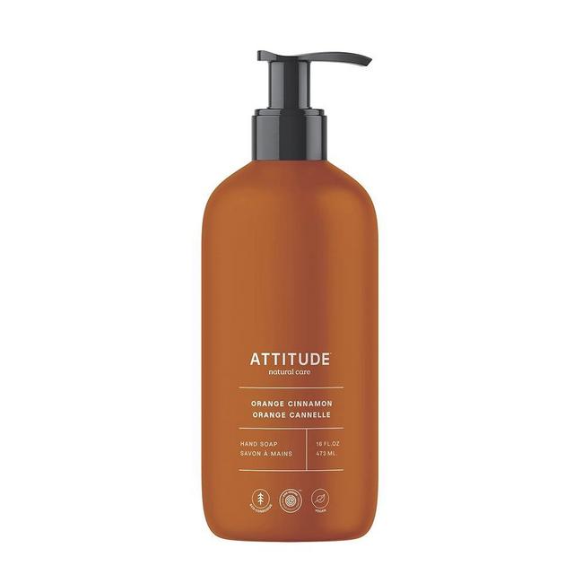 ATTITUDE Liquid Hand Soap, EWG Verified, Plant and Mineral-Based, Vegan Personal Care Products, Orange Cinnamon, 16 Fl Oz
