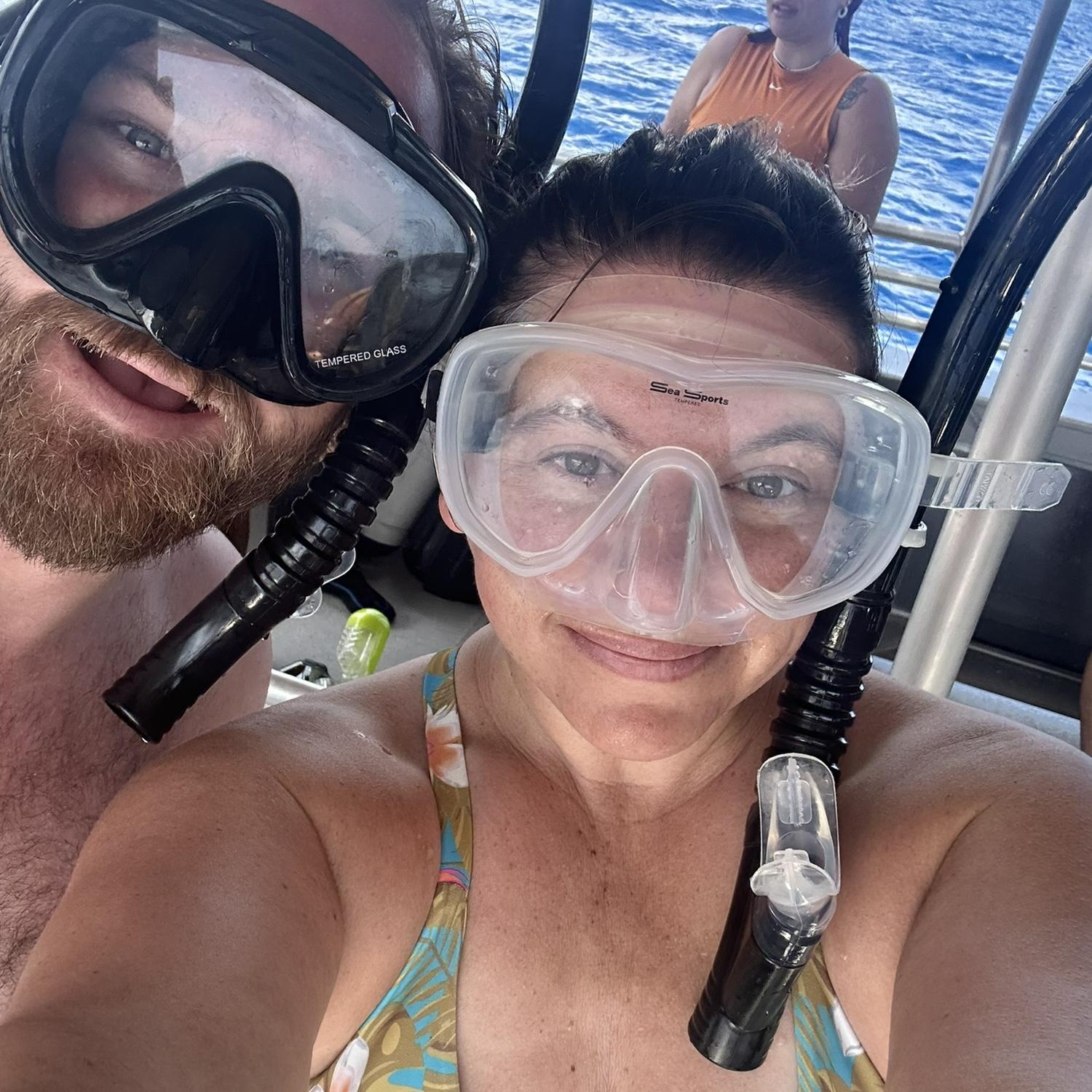 Always keeping things adventurous... Shark cage diving in Hawaii