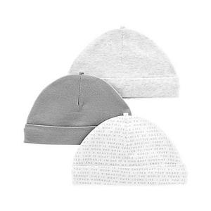 carter's® Size 0-3M 3-Pack Caps in Grey