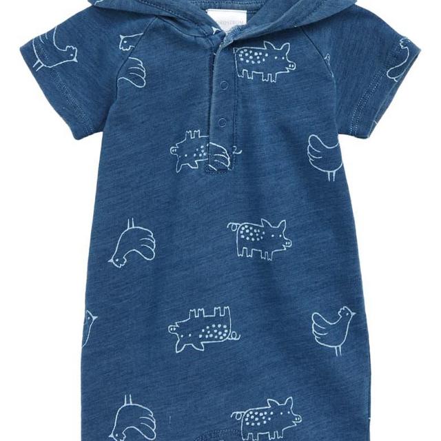 Knit Hooded Romper- 9m
