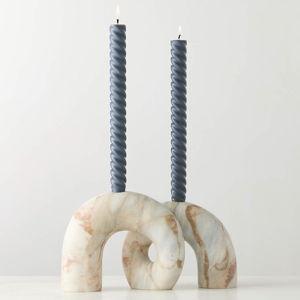 Curva Marble Taper Candle Holder
