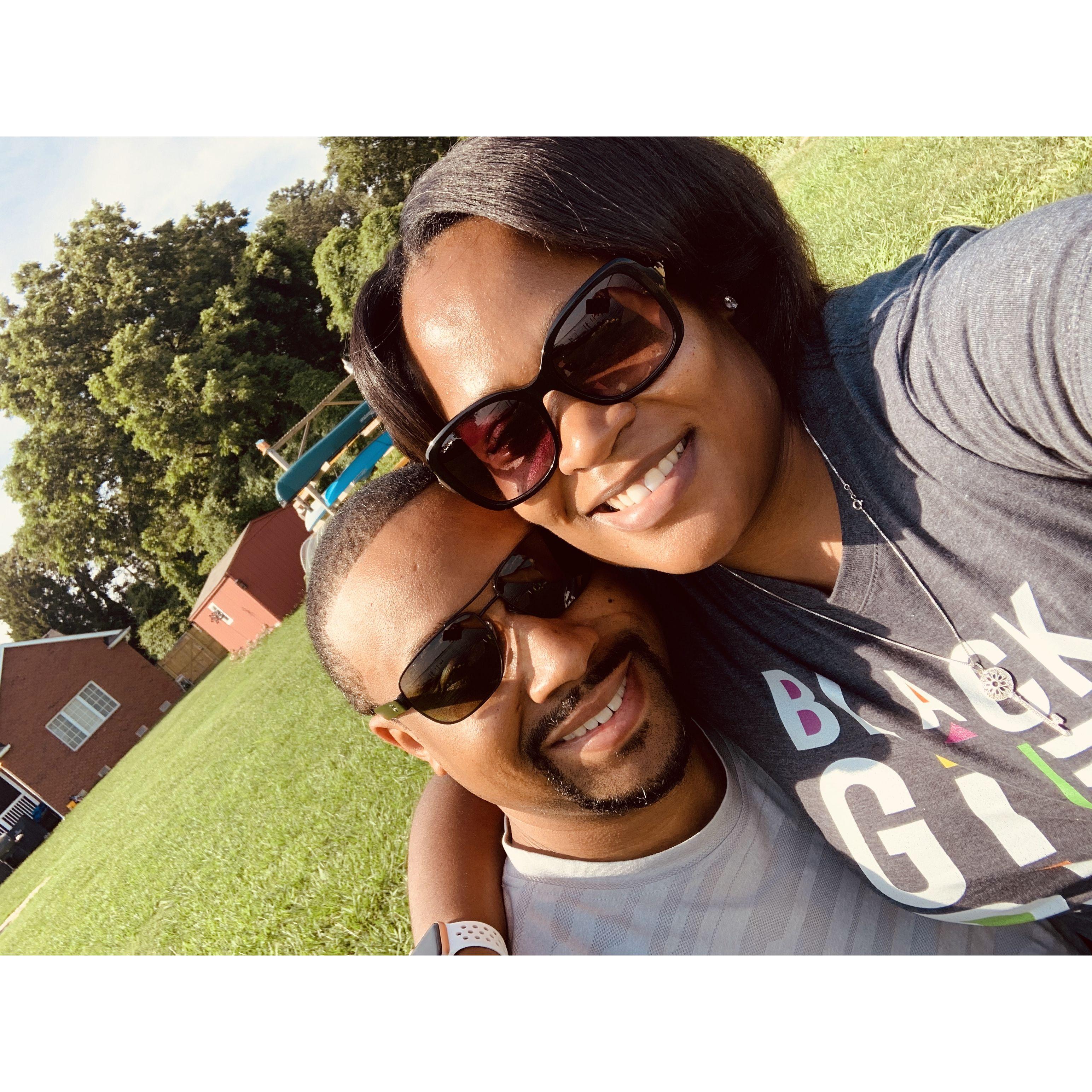 Having fun fishing in Hampton, VA! We both enjoy the simple things in life.