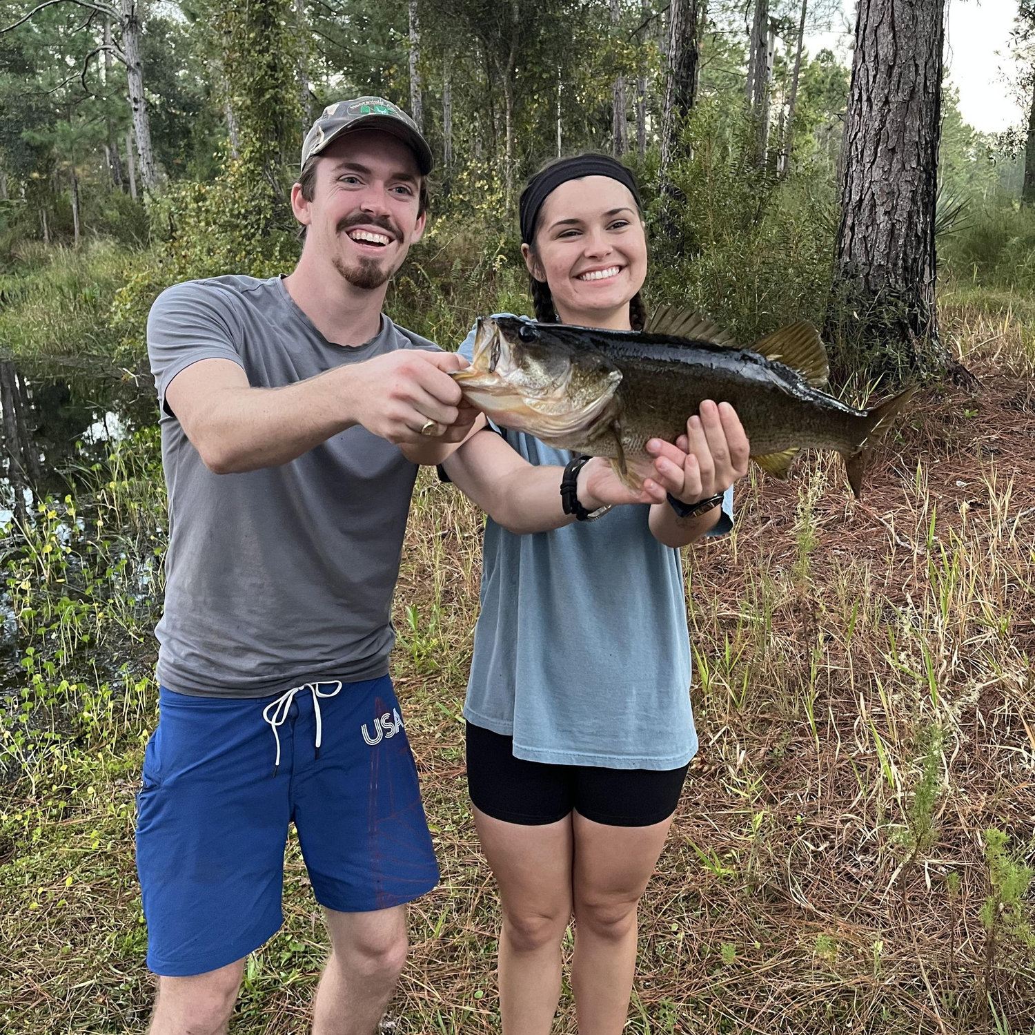 Anna showing off with her big catch!