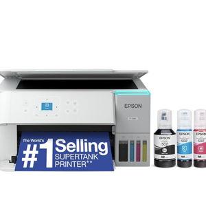 Epson EcoTank ET-2980 Wireless All-in-One Color Supertank Printer with up to 3 Years of Ink, Refillable Tanks, Perfect for Home, 15 PPM, 1.44" Color Screen, Auto 2-Sided Printing - White