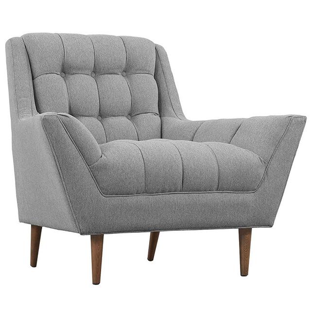 Modway EEI-1786-GRY Response Upholstered Fabric Accent Arm Lounge Chair Expectation Gray