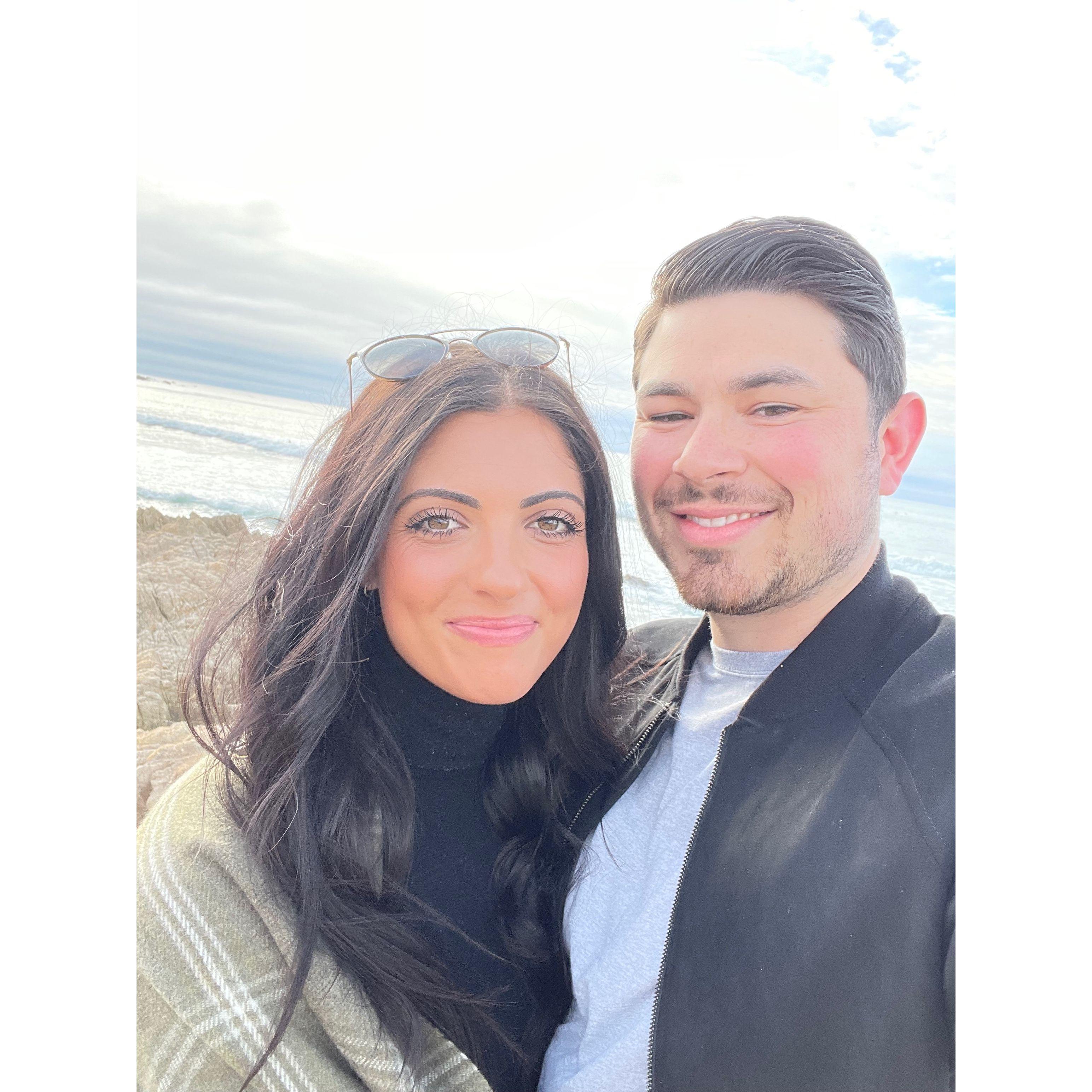 Brandon took this selfie minutes before he proposed.